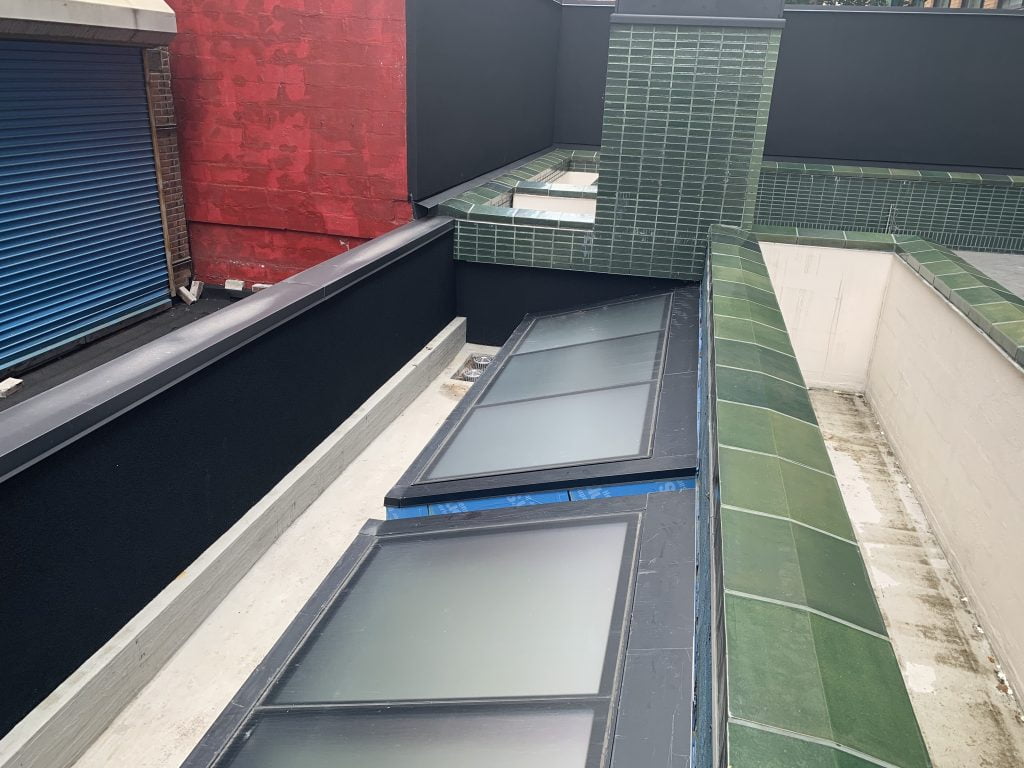 Image of a skylight on The Fitzroy rooftop