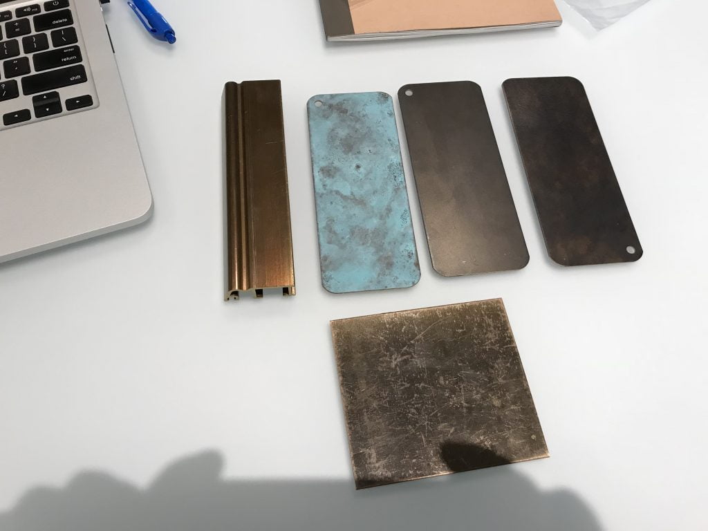 Image of samples of metals for windows