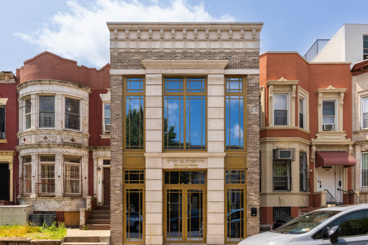 Orthodox Synagogue in brooklyn 50th street with Wood windows and doors with aluminum clad